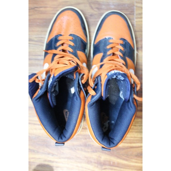 Rare 2003 Nike Dunk High Mesa Orange Obsidian 305287-811 Size 12 Patent Leather